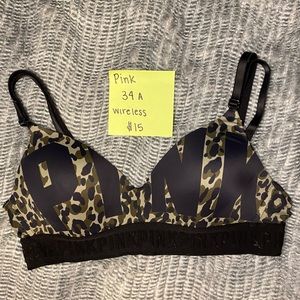 Pink wireless bra. 34A camo print